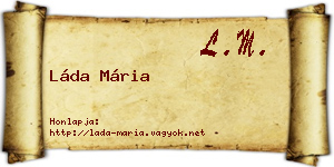 Láda Mária névjegykártya